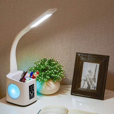 Study LED Desk Lamp USB Charging Port & Screen & Calendar & Colors Night Light